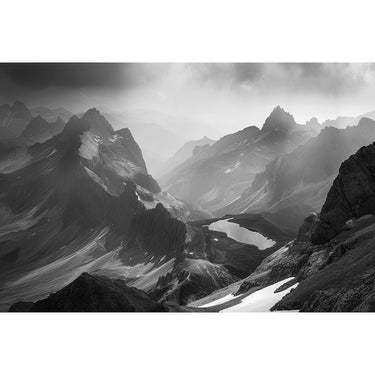Black and White Landscape Painting Print